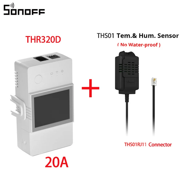 SONOFF TH Elite 16A 20A Wifi Slimme Temperatuur- en Vochtigheidsbewakingsschakelaar Werk met THS01 RL560 MS01 Sensor eWelink Alexa