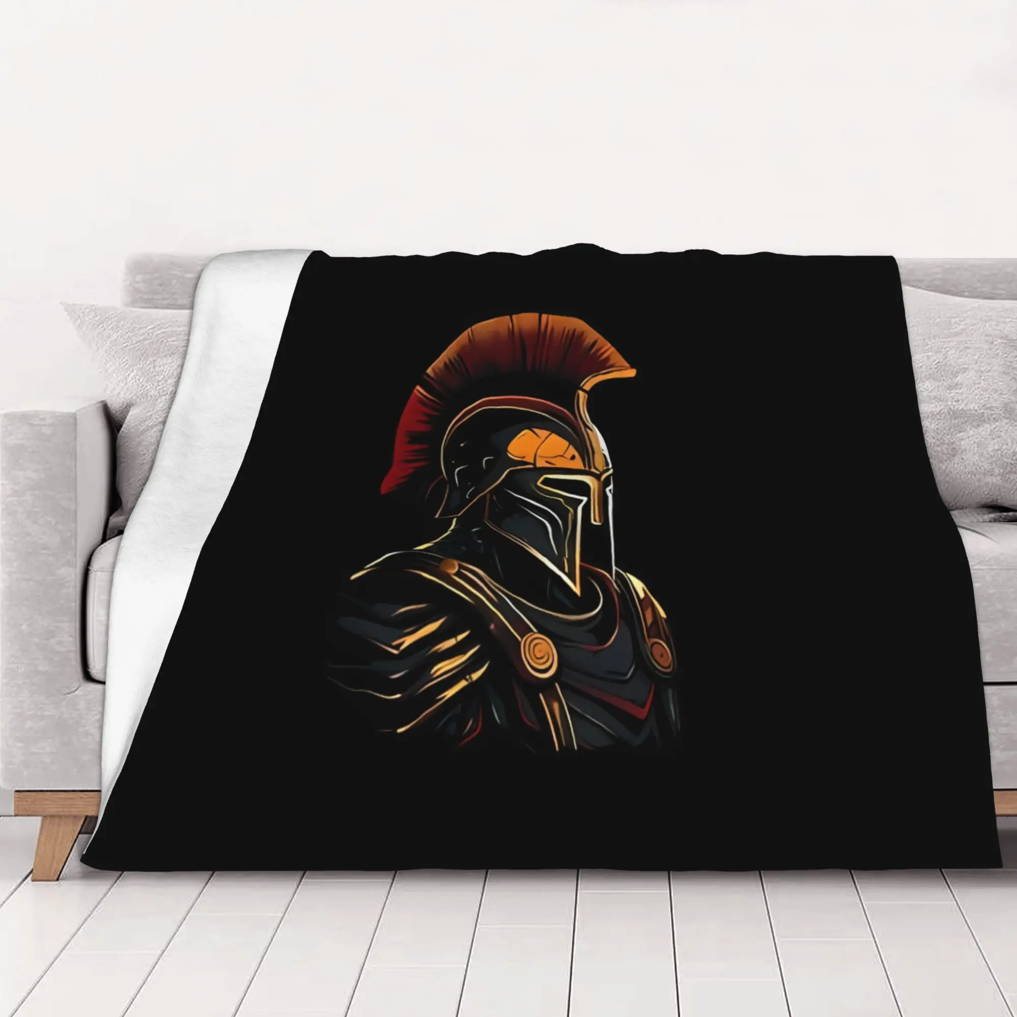 1PC home Cute Room Decor Warrior  Leonidas Spartan Helmet Blanket Throw Blanket Spartan Novelty Warm Blanket All Season