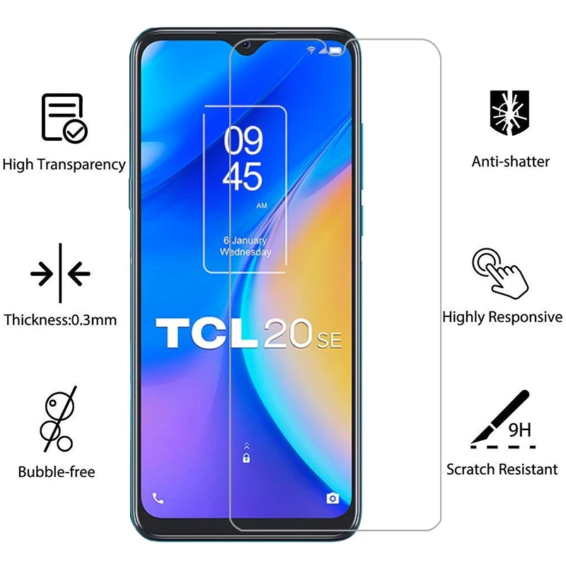 Screen Protector for tcl 20 SE Protective Tempered Glass on TCL20 20SE TCL20SE Phone Film Glas 9H TLC
