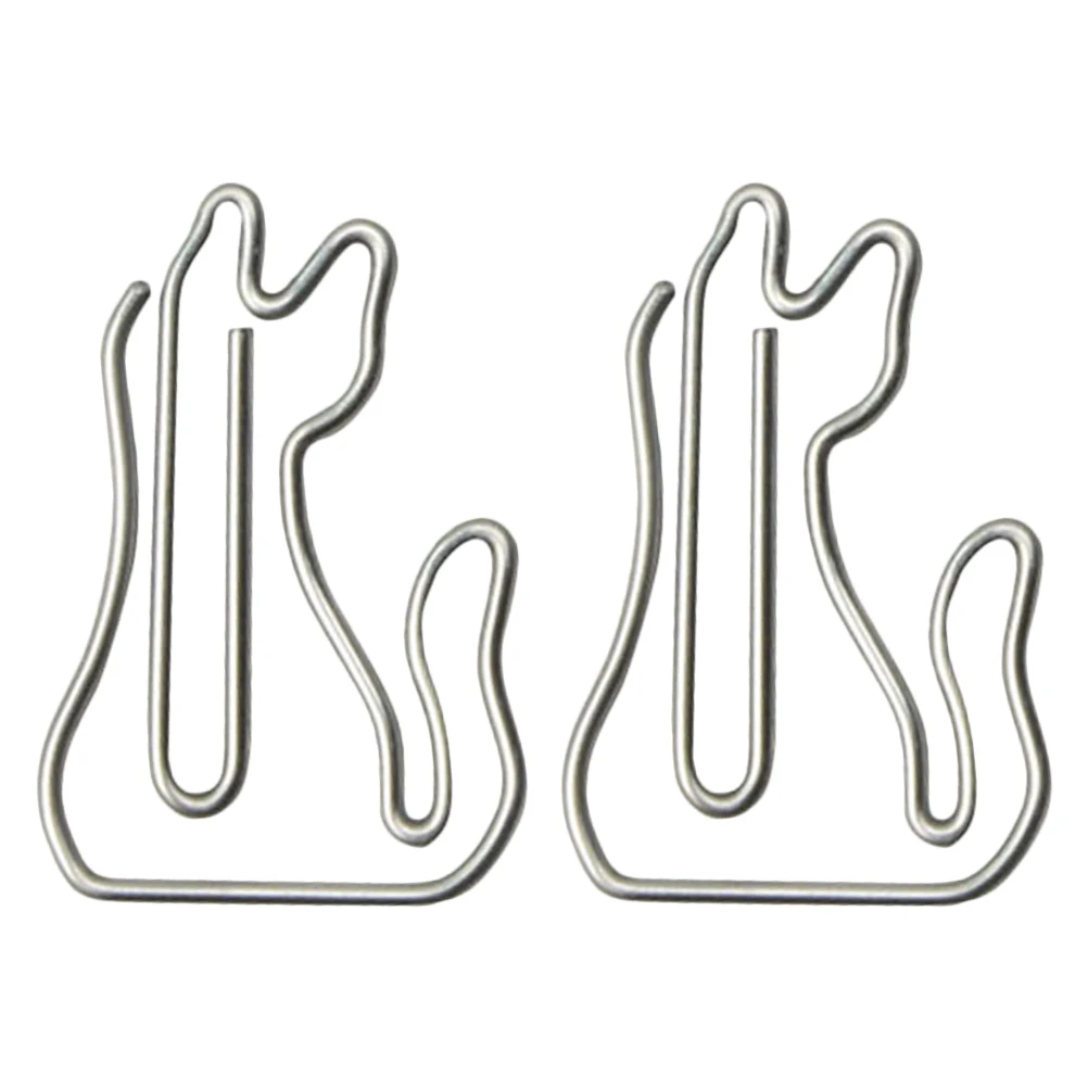 

Silver Cat Paper Clips Metal Cartoon Desk Accessories File Clamps Holder Practical School Use