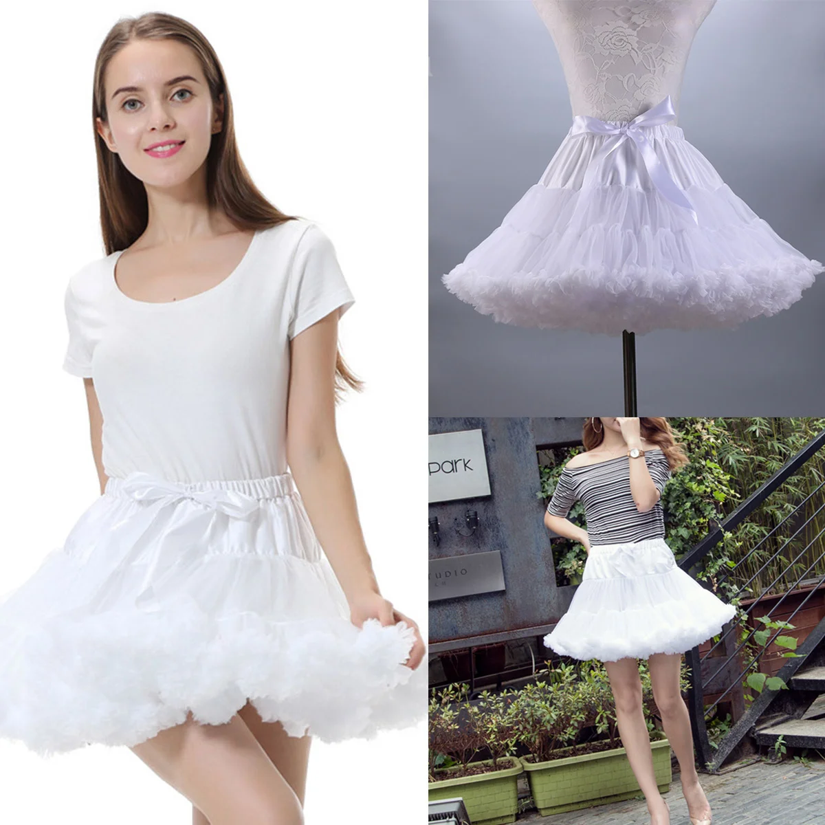 Petticoats for Women Short White Dress Girl Slip Skirt Wedding Guest Tutus Aldult