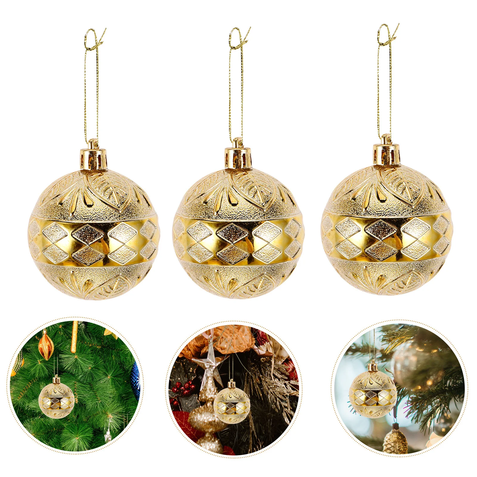 

6Pcs Christmas Tree Hanging Ornaments Xmas Party Decorations Shatterproof Plastic Easy to Install Xmas Tree Ornaments