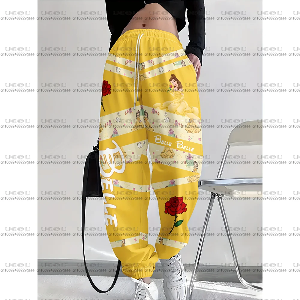 女の子女性ベルプリンセススウェットパンツウォーキングパジャマルーズパンツホームパンツギフト D-ディズニーカジュアル大人ファッション Y2k 2026 パーティー