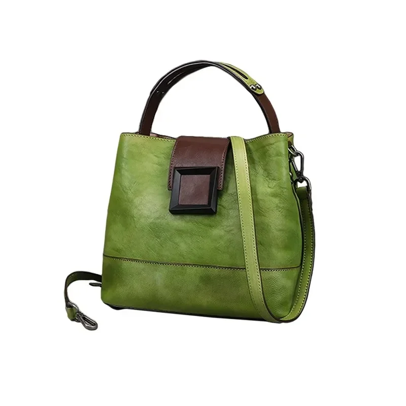 

Leather bag wholesale retro leather oblique span bag tree paste bark multi-functional women's portable oblique span bag