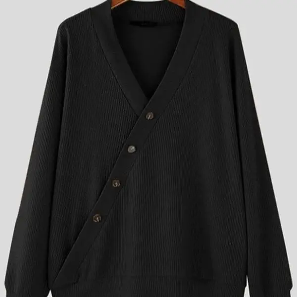 سترة محبوكة للرجال من Thiened Coolmax بياقة من الألياف تسعة Sve طول Ciwalk ملابس تريكو مناسبة وصلت حديثًا #3