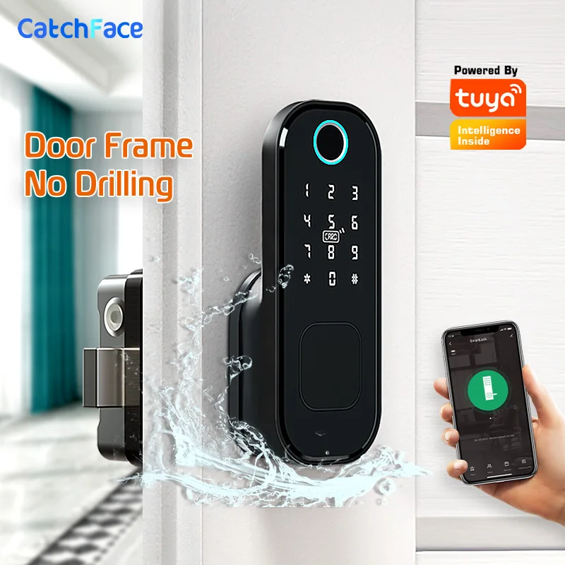 Wifi Keyless Remote Control Digital Door Lock Tuya Smart Home Fingerprint Electronic Smart Lock Waterproof Outdoor Gate Lock