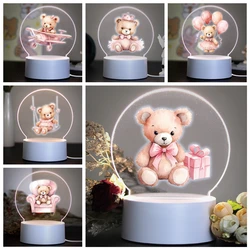 Teddy bear 3D Night Light Kids Toy Birthday Christmas Gifts For Kids Toys 3D Led Night Light Color Changing