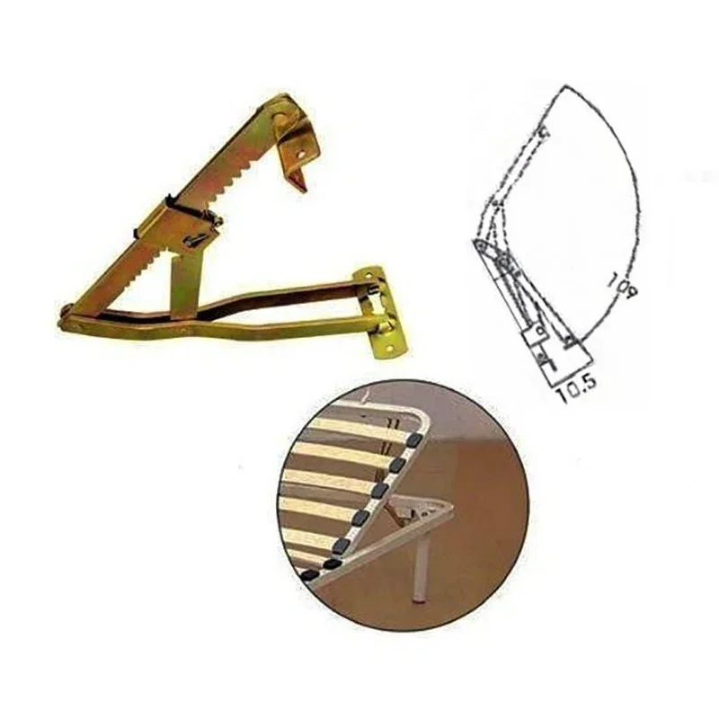 1PCS Multi-Stage Heavy-Duty Adjustable Angle Lift Hinge for Sofa Bed Headrest Massage Table Furniture Support Mechanism Hardware