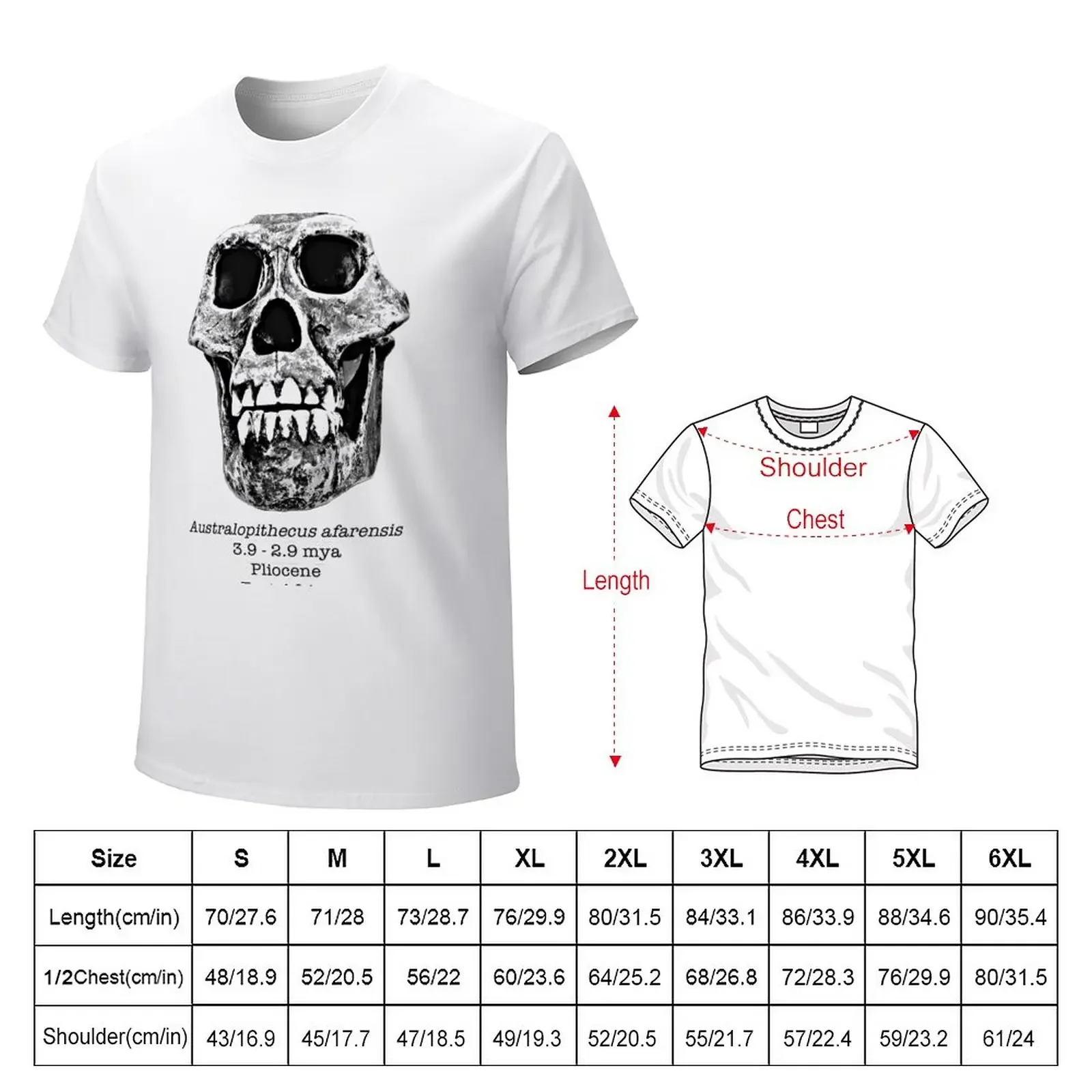 Australopithecus afarensis T-Shirt blanks sweat Aesthetic clothing summer tops Men's cotton t-shirt