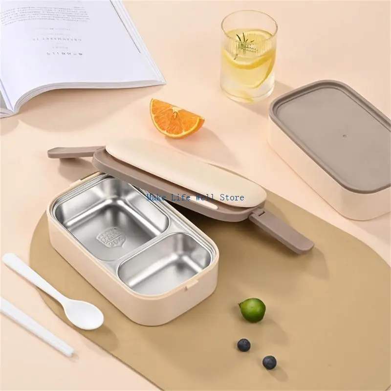 Bento Boxes Double Layer Student Storage Container Keep Warm Sealing Boxes 304 Stainless Steel Lunch Box for Office