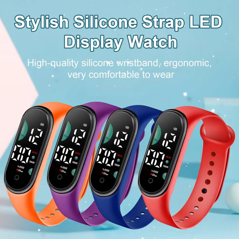 Kids Electronic Watch Sports Waterproof Large Font Screen LED Display Luminous Auto Date Full Calendar Digital Watch