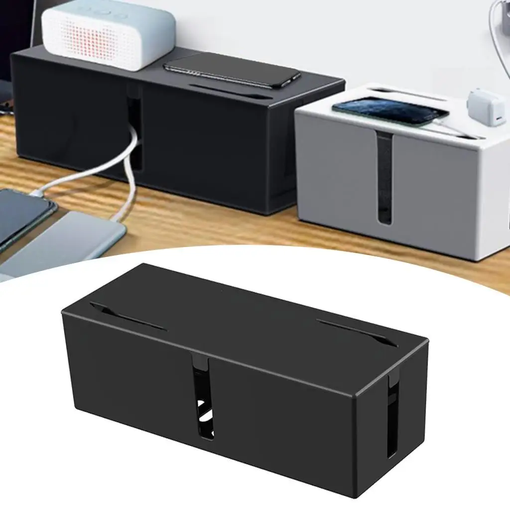 Large Capacity Cable Tidy Organizer Box for Home Office USB Hub Wire Storage Plastic Management