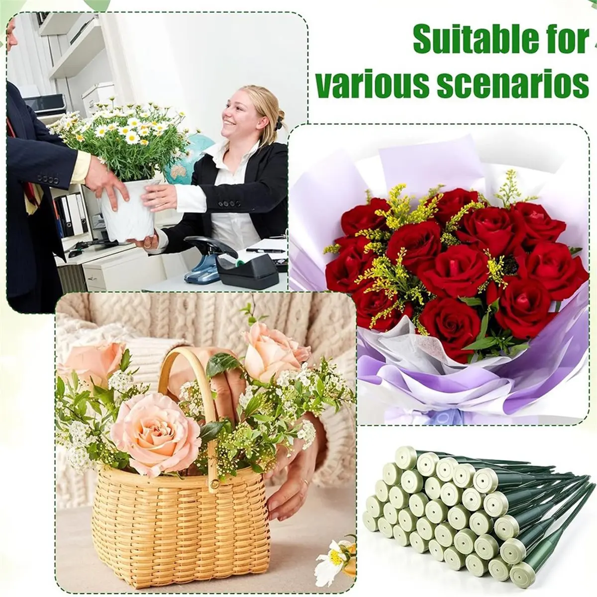 618 Mega Sale 150 Pcs 6 Inch Floral Water Tubes with Rubber Caps for Flower Arrangements