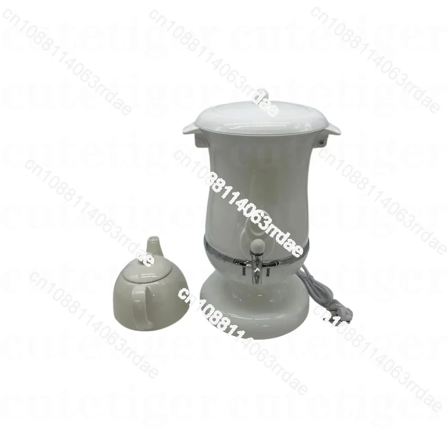 White Color  Turkish Samovar Electric Kettle Heat Preservation Rotating Tea Maker 110-127V 1000W 2.5L