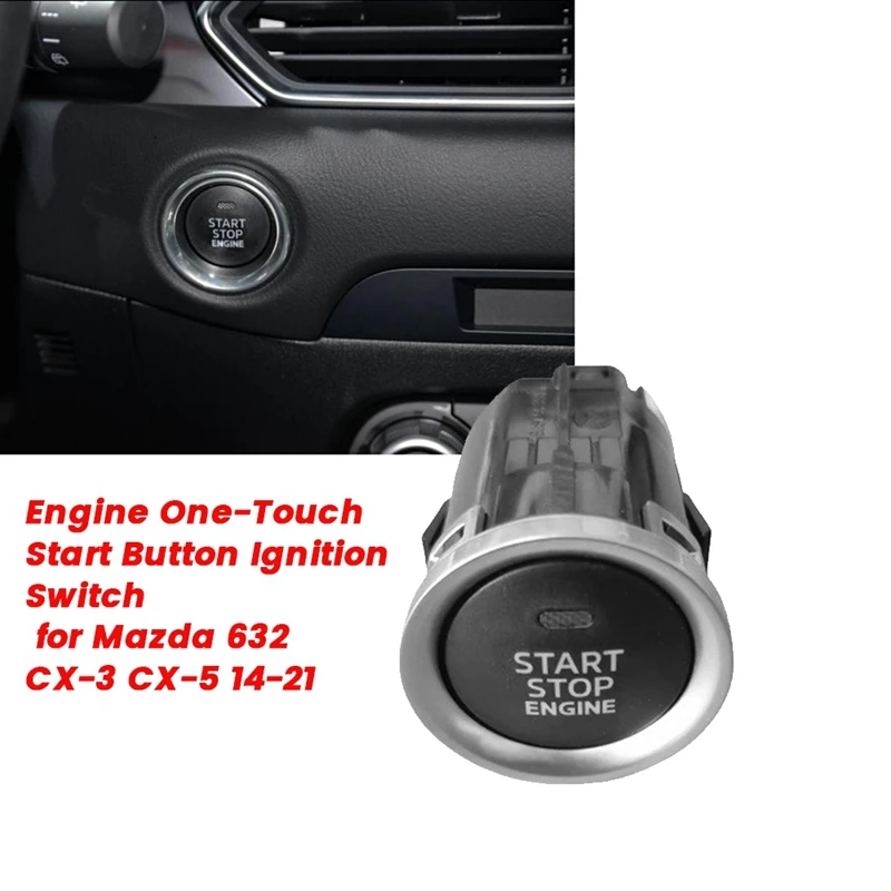 Well-Engine One-Touch Start Button Ignition Switch GKL1-66-3S0 BJS7-66-3S0 For Mazda 6/3/2 CX-3 CX-5 14-21 LHD BHR1663S0