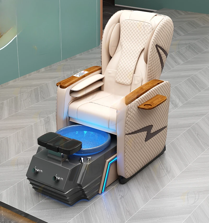 Luxury European Style Massage Spa Electrical Whirlpool Jet Pedicure Chair With Draining Pump