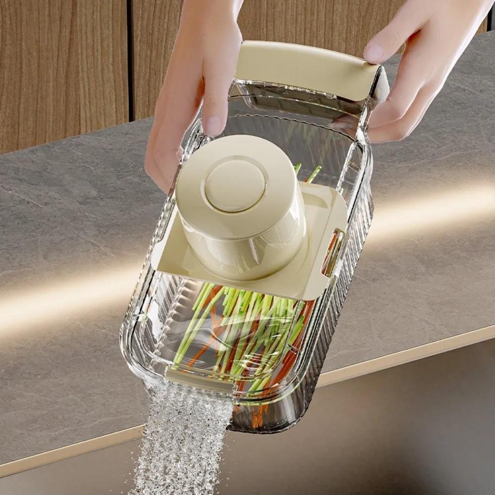 

5 Interchangeable Blades Multi Functional Slicer Detachable Manual Operation Potato Shred Grating Function Hand Protection