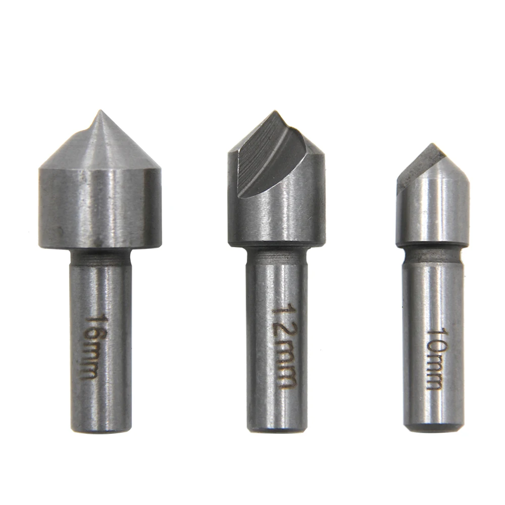 고품질 HSS 카운터 싱크 3pcs 드릴 비트 세트 철강 Snd 경금속 10mm 12mm 16mm 고속 강철 챔버링 구멍