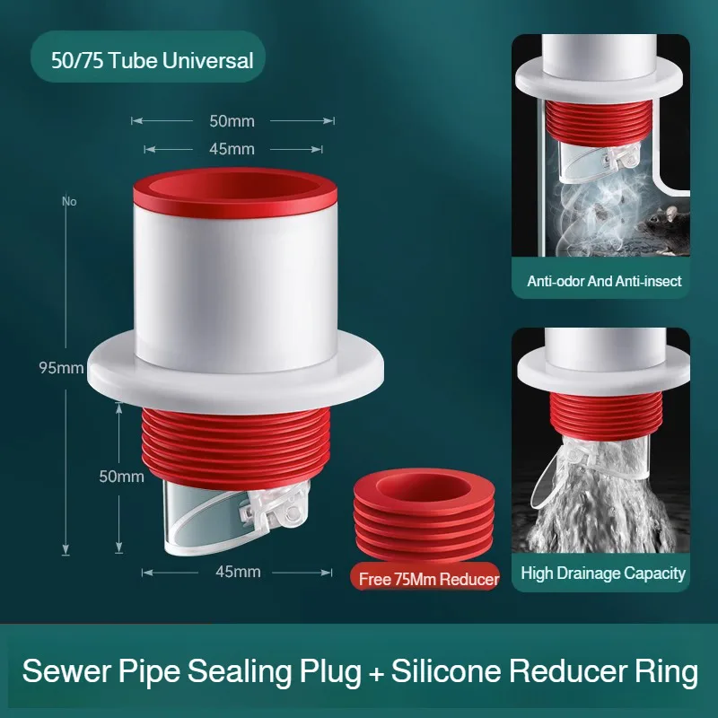 Accessori per tappi di tenuta per fognature da cucina Anello deodorante Tappo per tubo di scarico Tappo per bacino per verdure Anello di tenuta per fognature Sigillante anti-traboccamento