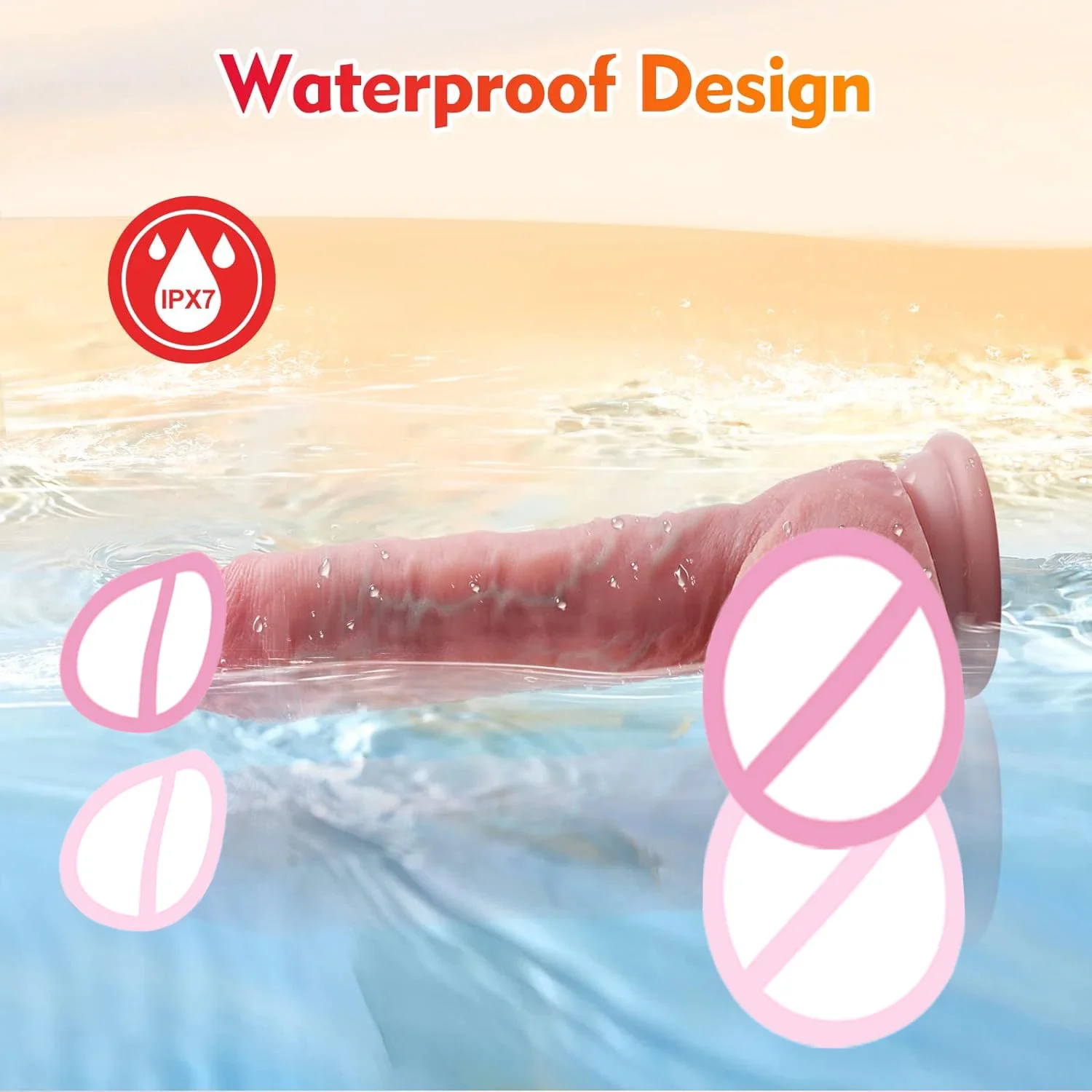 Realistic Thrusting Dildo Vibrator for Women 8 inch Silicone Suction Cup Penis with G Spot Stimulation Anal Stimulator Adult Sex