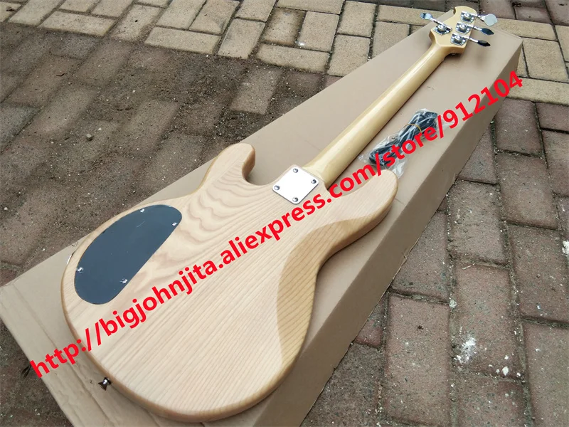 Natural/Blue Electric Bass Guitar, 4 Strings, ASH Body, Maple Fingerboard, Chrome Hardware, BJ-165 520