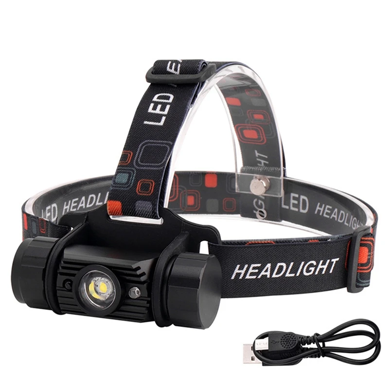 Led Rechargeable Headlight,Motion Sensor Adjustable Headband Headlight For Adults Outdoor Camping Running Riding Durable