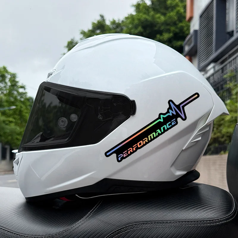 

2 пары наклеек с ЭКГ-графиками для автомобиля и мотоцикла - водонепроницаемые виниловые наклейки для шлема, бака, обтекателя, велосипеда, универсальный декор