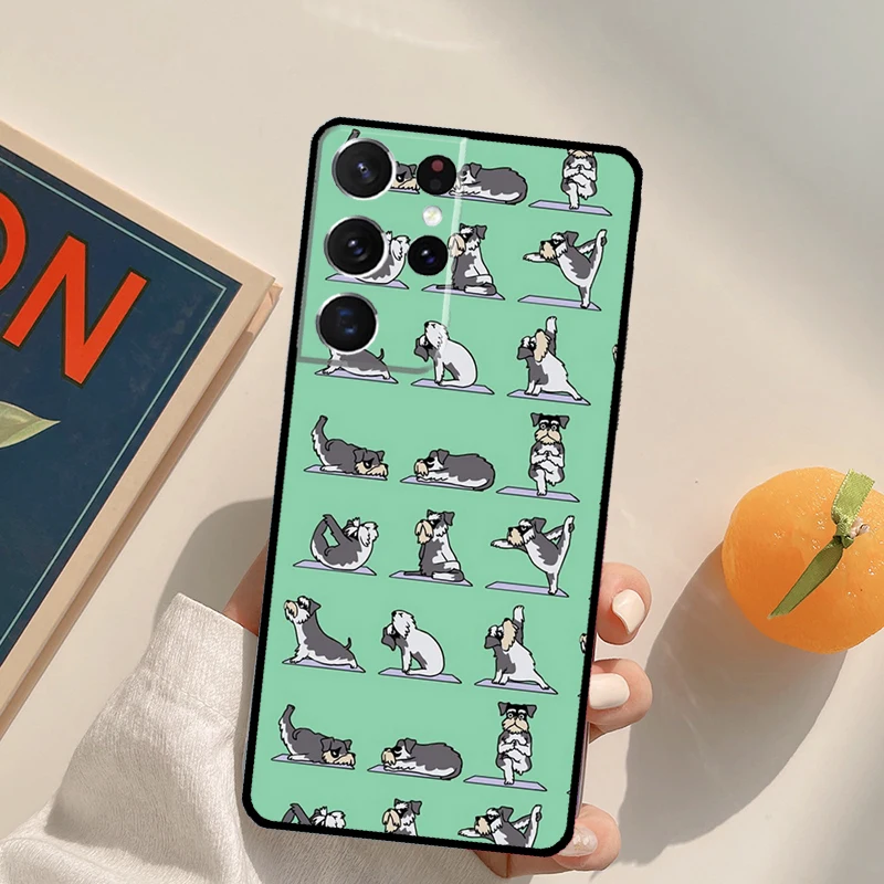 Hoạt Hình Schnauzer Chó Ốp Lưng Dành Cho Samsung Galaxy Samsung Galaxy S21 S22 Cực S8 S9 S10 Note 10 Plus Note 20 Cực S20 FE Coque