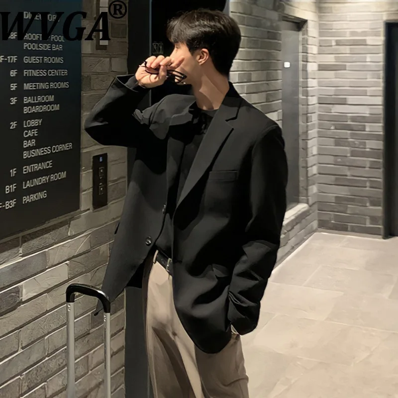 

WVGA Spring Autumn New Man Tide Korean Style Trendy Turn-Down Collar Suit Jacket Niche Chic Casual Long Sleeve Blazer Ins W14148
