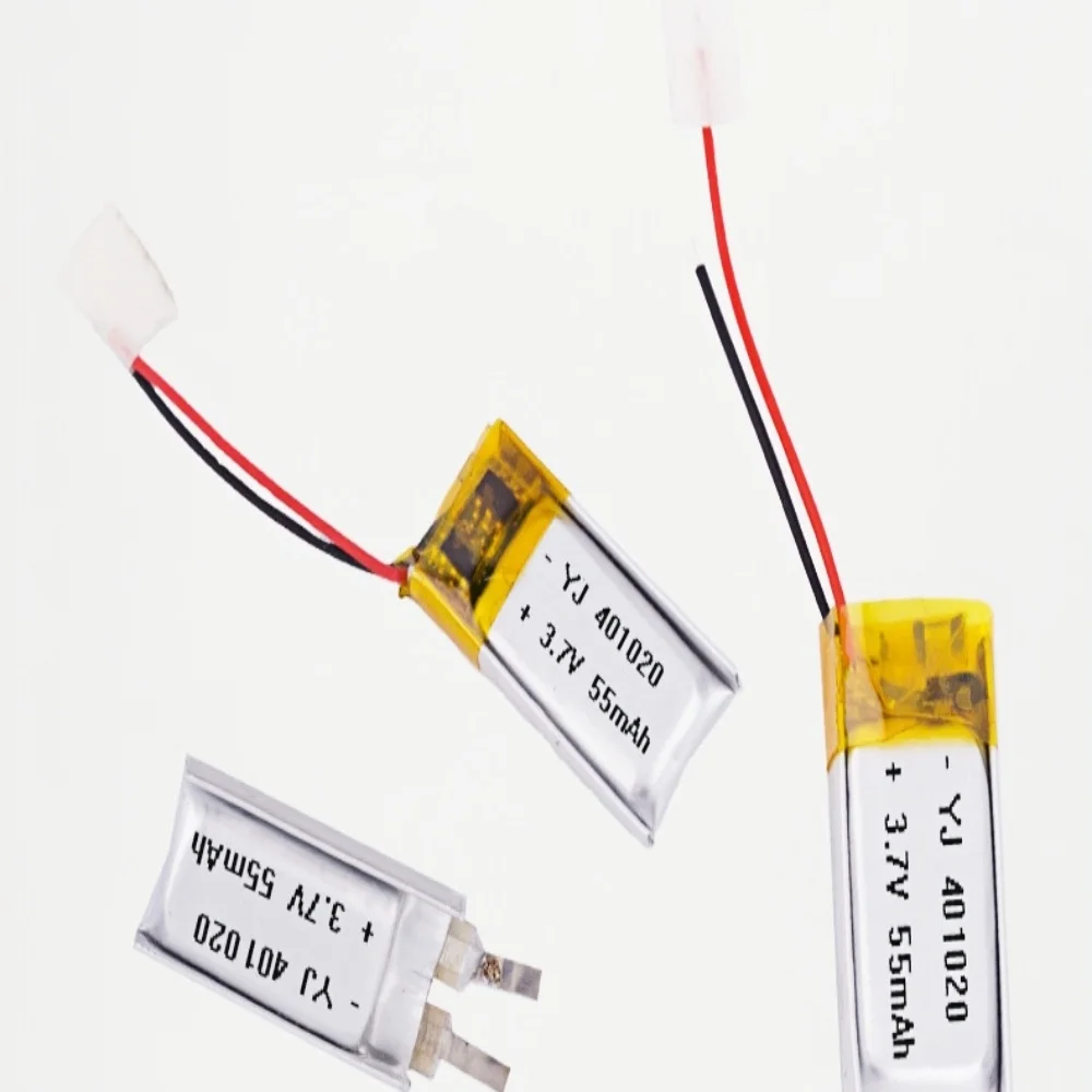 3.7 فولت 55 مللي أمبير بطارية ليثيوم ليبو بوليمر قابلة للشحن 401020 لسماعة رأس بخاصية البلوتوث ، أداة التجميل ، عصا السيلفي ، الرش ، إلخ