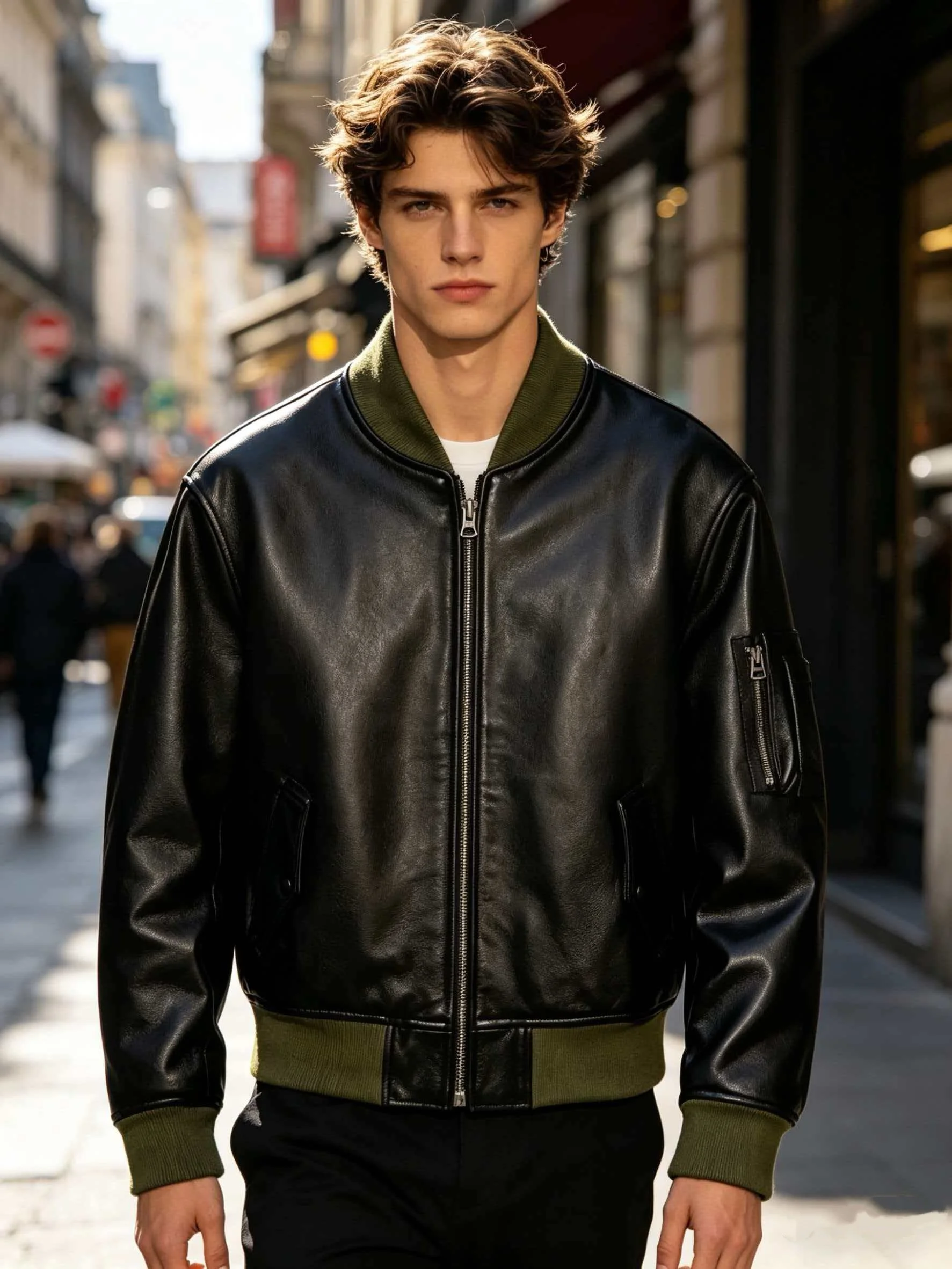 

Black Autumn Leather Jacket Men Retro Style Plus Size 6XL Genuine Natural Cowhide MA1 Military Flight Coat