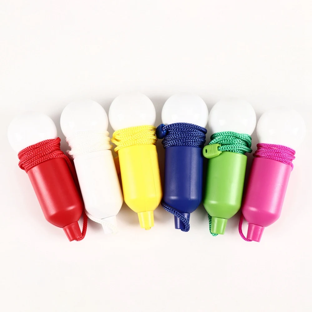 Lâmpada LED colorida portátil, lâmpada pendurada, cabo de puxar, candelabro, ao ar livre, jardim, camping, 8 pcs