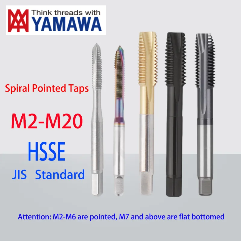 

1PCS YAMAWA metric fine teeth Spiral Pointed Tap M2 M3 M4 M4 M5 M6 M7 M8 M10 M12 M14 M16 M18 M20 For Stainless Steel