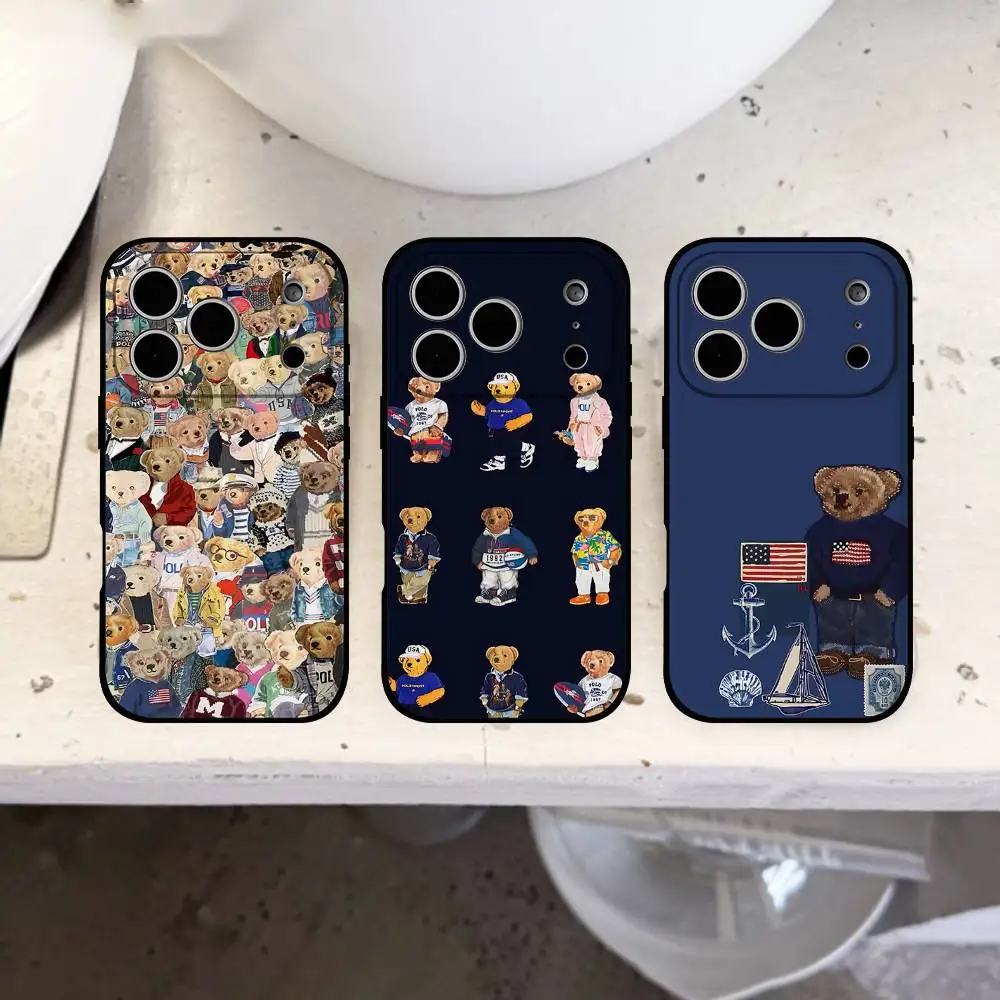 Cartoon Bär P-Polo-S Handyhülle für iPhone 17 16 15 Pro Max 14 13 12 11 XR X XS Max 8 Plus SE Handycover