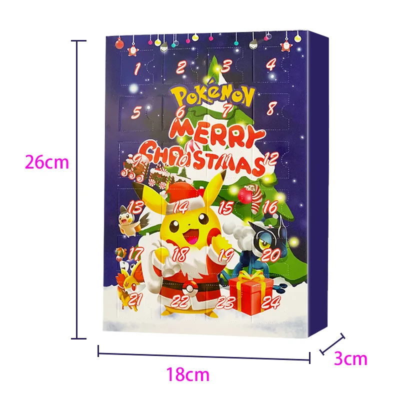 Pokemon Advent Calendar Box 2024 Merry Christmas green yellow blue mini small Pikachu action Figure kids Child Toy Xmas Gift 24 view 6