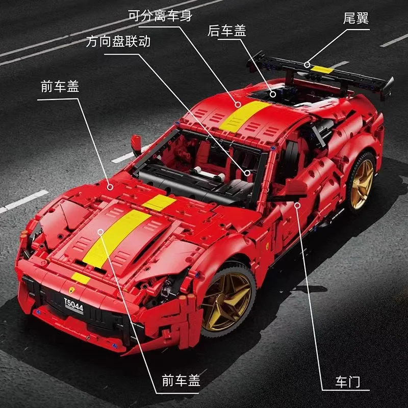 New 2926pcs T5044 High-tech Technical RC Sports Car Building Blocks MOC Creative Racing Bricks Model Children's Toys Gift Set
