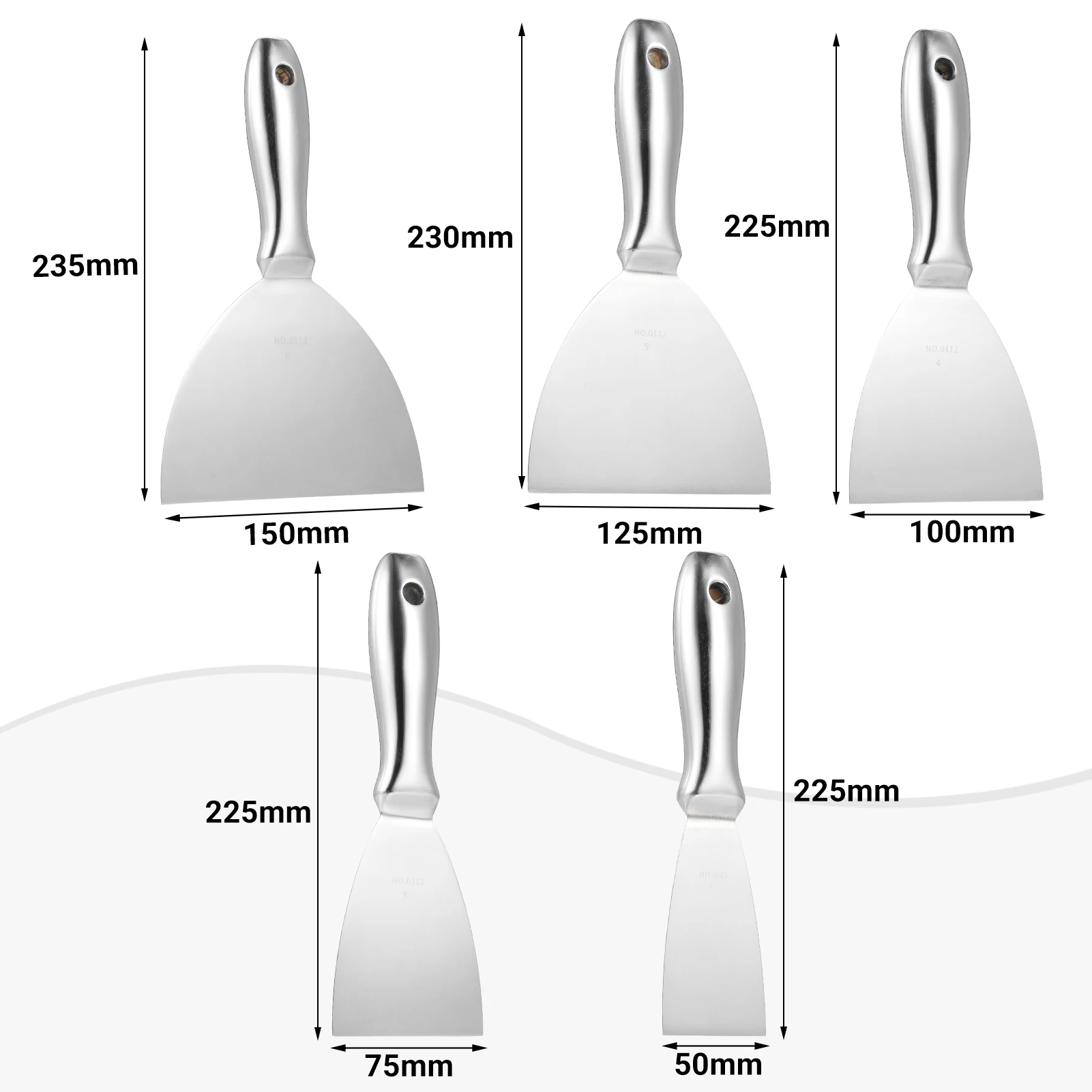 For Putty Knife, 5Pcs or 7Pcs Spackle Knife Set (1.5/2/3/4/5/6/8in), Stainless Steel Paint Scraper, Taping Knife Tool for R