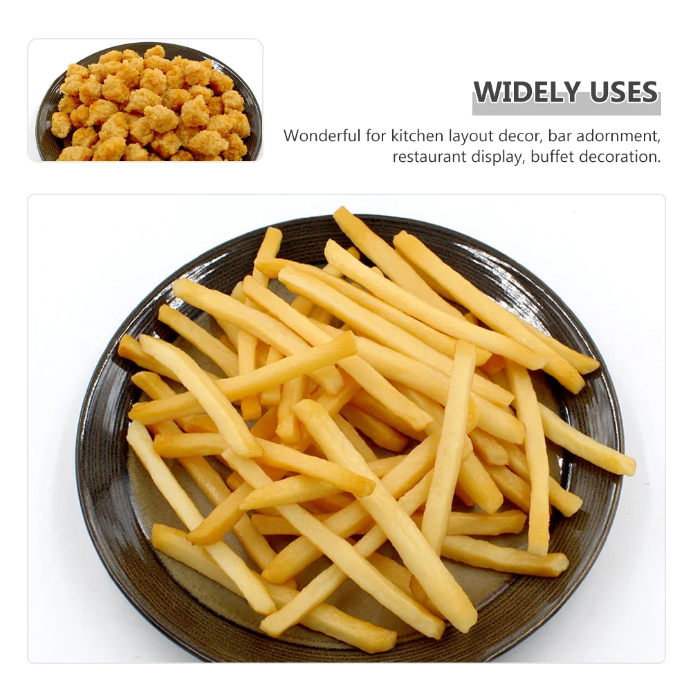 15 Pcs French Fries Model Models Play Food Fake Realistic for Display Toy Toddlers Boy Pretend Toys Pvc