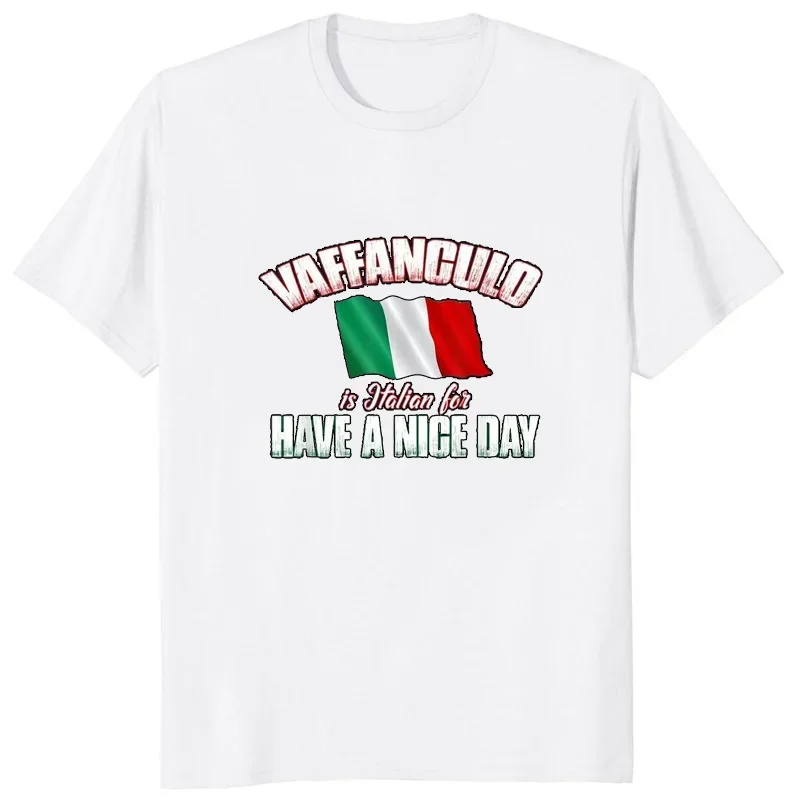 Funny Design Vaffanculo Have A Nice Day TShirt Italian Student Casual Fashion T-Shirt Streetwear Loose Hipster Soft Man T Shirt