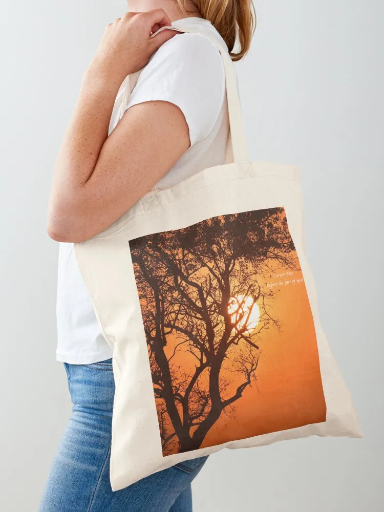 

Coram Deo safari sunset Tote Bag Woman shopper bag canvas shopping bag tote bags men Lady bags