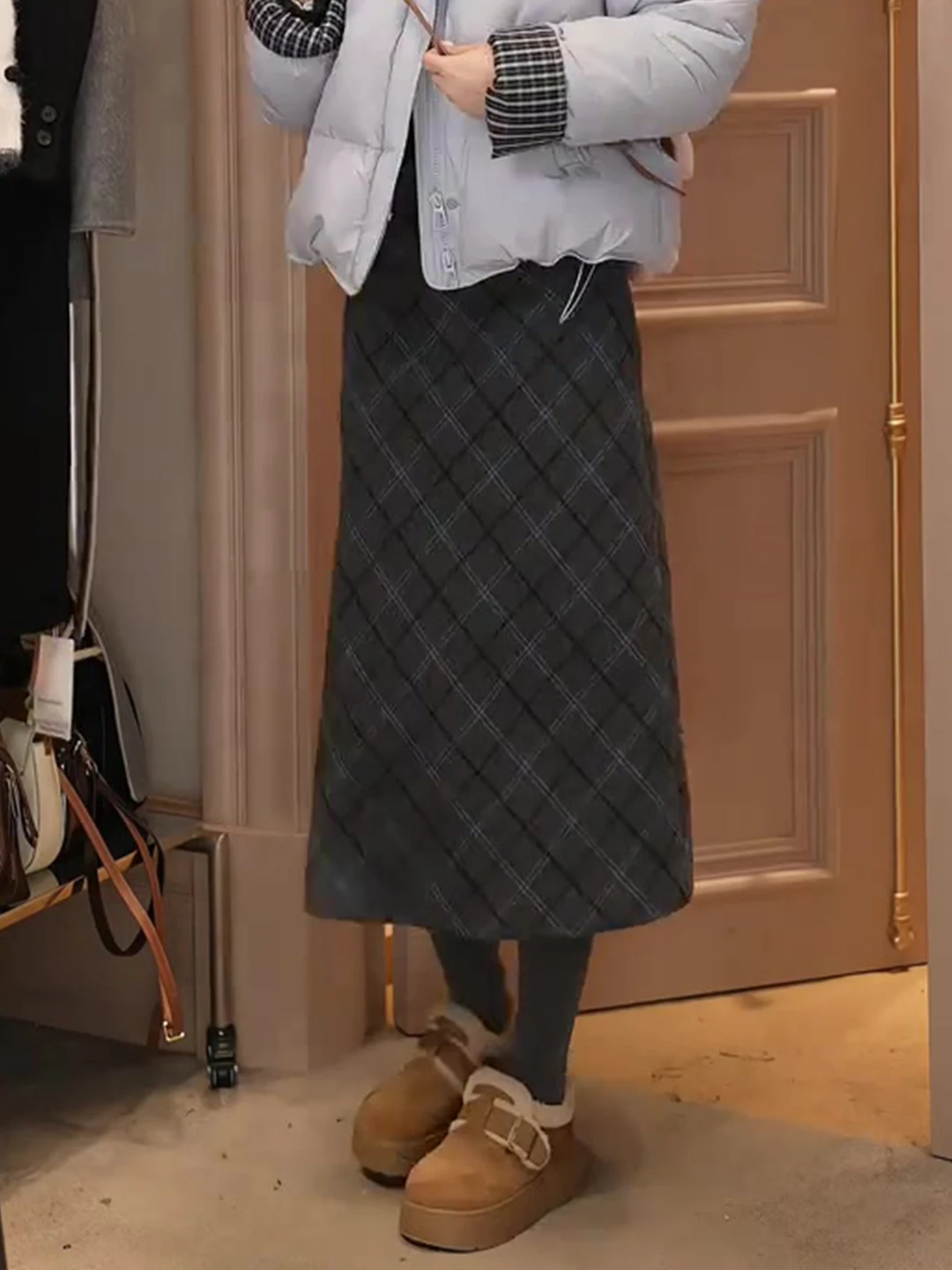 

Chu Chu Zhou Ches Straight Skirt lectual Sle Commuter Skirt High Waist A-line Dr for Ladies Casual Wear Winter Se...