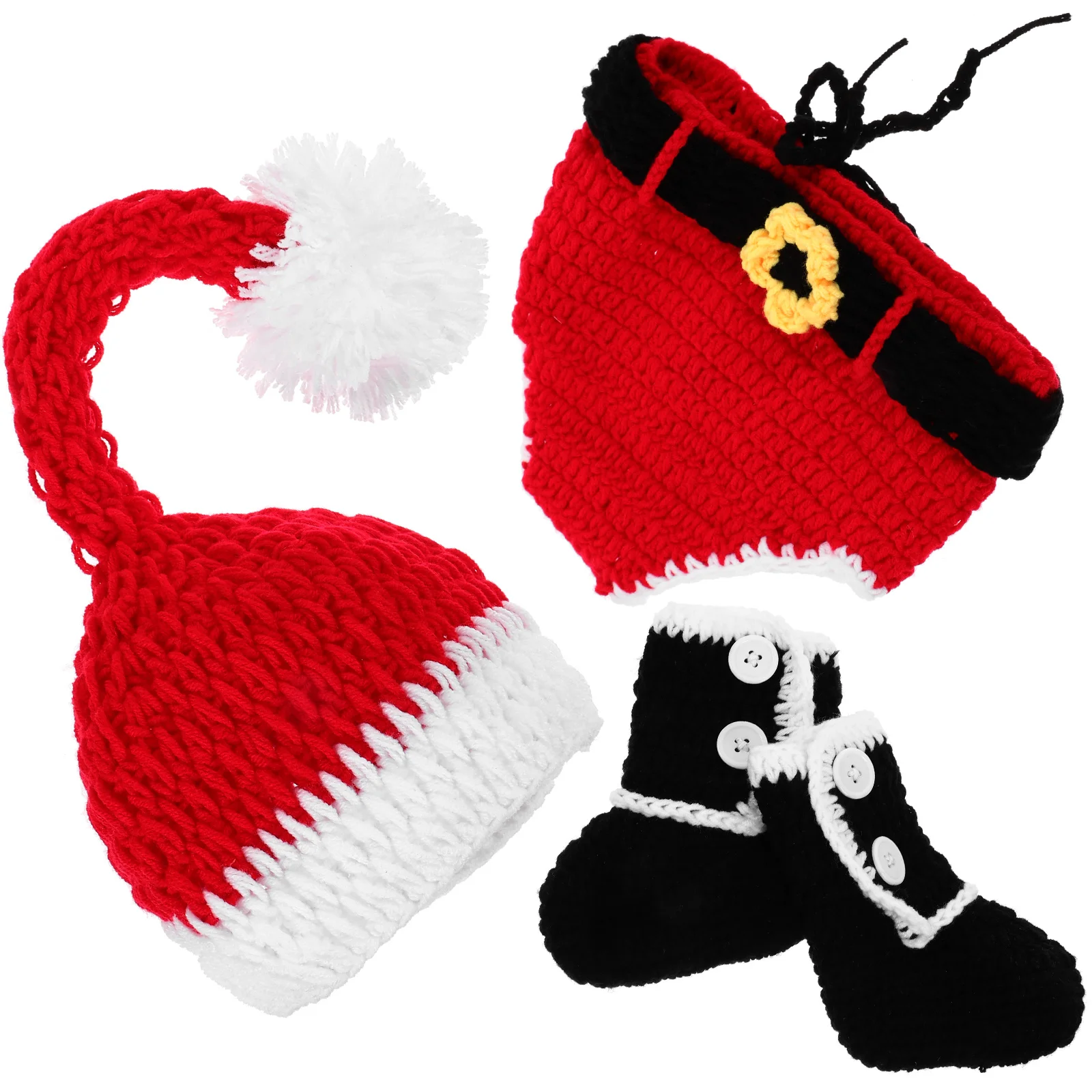 

1 set 1 Set Christmas Baby Outfits Newborn Soft Acrylic Fiber Baby Girl Boy Clothes Sets Newborn Photography Outfits Props For