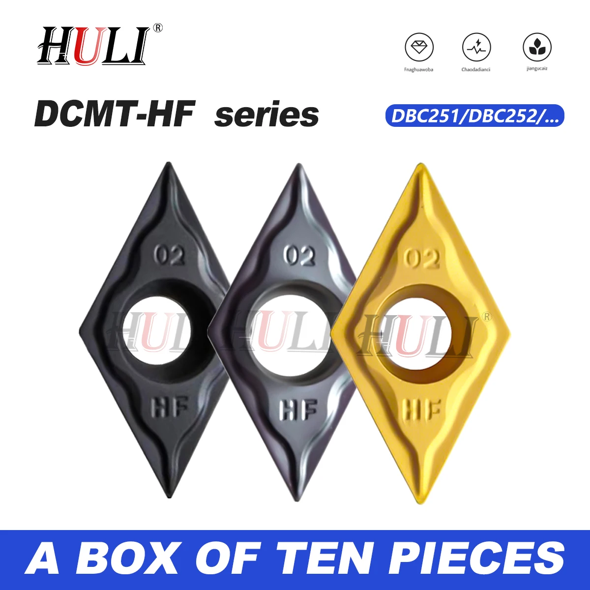 

ZCCCT 100% оригинал DCMT 070202 -HF YBC151 DCMT11T302 08-HF YBC251 YBC252 DCMT11T0304 Твердосплавная токарная вставка с ЧПУ Металлическая часть токарного станка