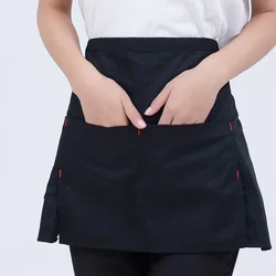 2024 Server Apron Waiter Waitress Tip Waist 2 Pocket Restaurant Coffe Dessert Shop Aprons Kitchen BBQ Cooking Hairdresser