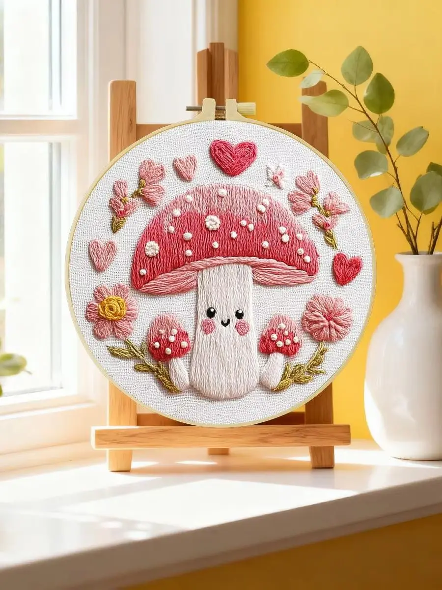 1 Stück 20X20CM/15X15CM 7,87/6,3 Zoll Meerblick Stickerei Starter-Kit DIY-Kit DIY-Stickerei-Set für Anfänger – Detail 6
