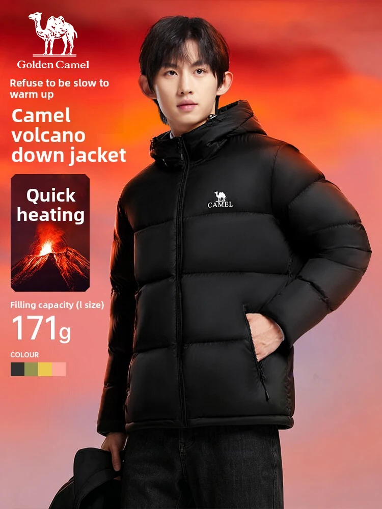 Chaqueta de plumón para hombre, modelo Golden Camel, ideal para el invierno, ultraligera, confeccionada con plumón de pato 680FP, de secado rápido, con capucha, para actividades al aire libre, impermeable y adecuada para viajes.