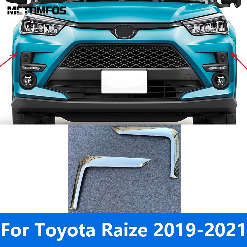 Front Fog Light Lamp Cover Trim For Toyota Raize 2019 2020 2021 Chrome Foglamp Eyebow Strip Exterior Accessories Car Styling