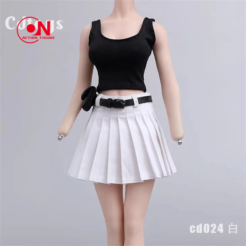 cdtoys cd024 Escala 1/6 Falda plisada femenina Chaleco Conjunto de cinturón Modelo de ropa Ajuste 12 ''TBL PH JO Soldado Figura de acción Cuerpo Muñecas