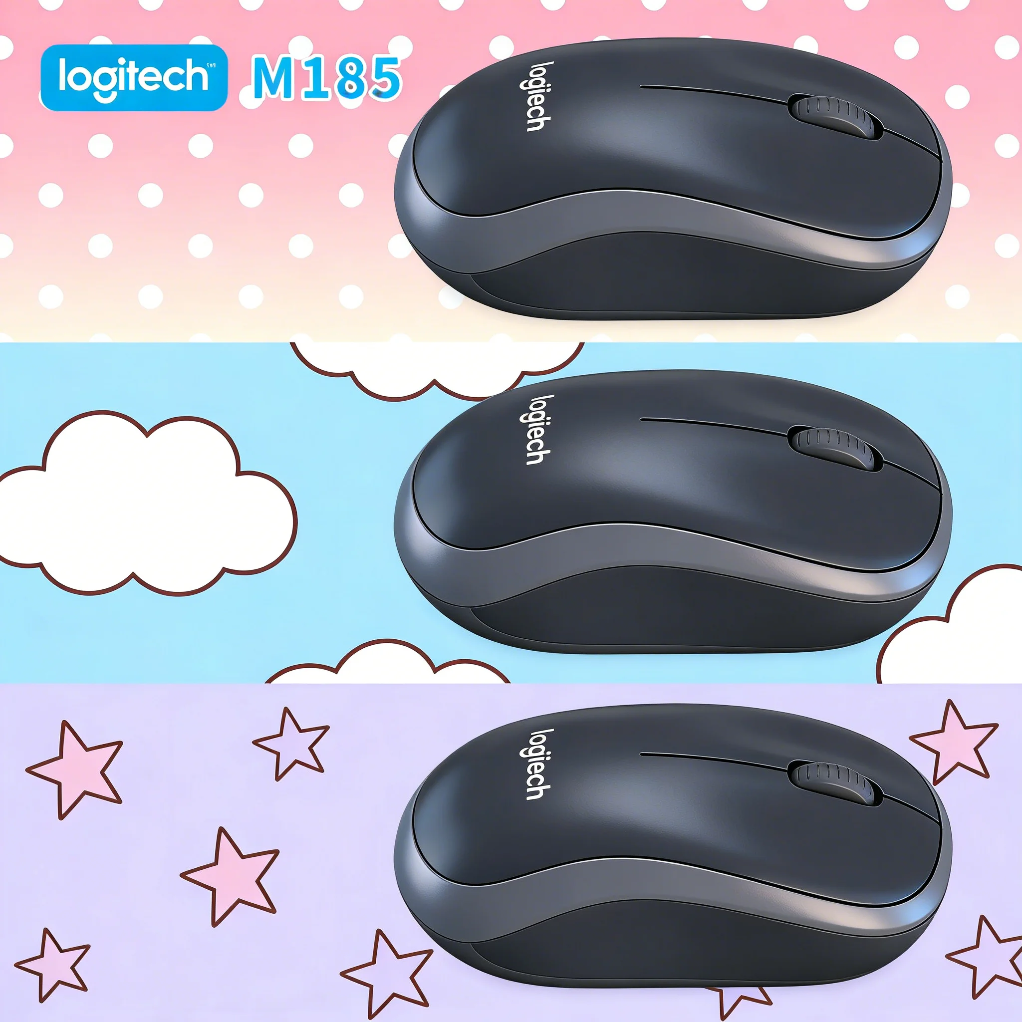 

Беспроводная мышь Logitech M185 2,4 ГГц, компактная, эргономичная, с длительным временем автономной работы, плавным отслеживанием, для Windows, Mac, настольных ПК, офиса и дома