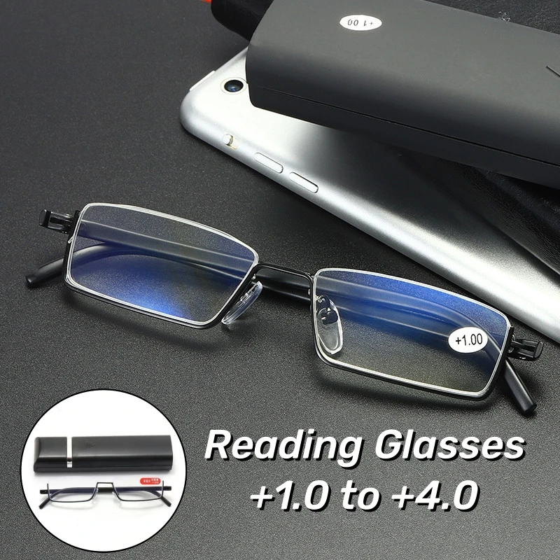 

Elderly Half Frame Presbyopia Glasses Metal Anti-blue Light Reading Glasses TR90 Non-deformed High-definition Far Sight Glasses